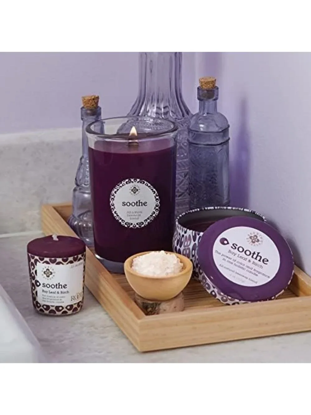 Bay Leaf & Birch Aromatherapy Spa Candles - 18-Count Votive Set for Relaxation